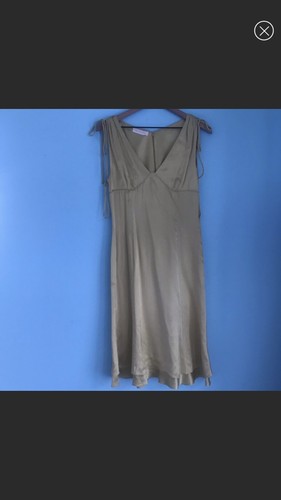 Abito smanicato Valentino Impero seta vintage midi scollo a V 8 designer Italia raro