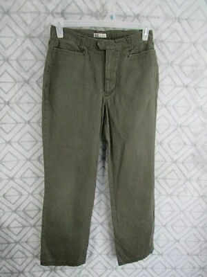 Faded Glory Pants Size 10 Green Flat Front Hook Zipper Pockets Belt Loops Casual - Image 1 of 4