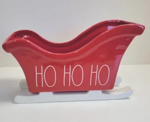 Rae Dunn Christmas Sleigh HO HO HO,ceramic, NEW - Picture 1 of 11