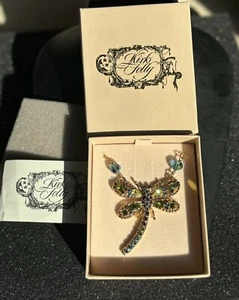 Kirks Folly DAY DREAMER DRAGONFLY NECKLACE Multi Color gold-tone Signed - Picture 1 of 14