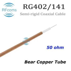 RFcoms 0,141" 141-50 Sem sztywny MF402 RG402 50Ohm goła rura miedziana 0,141 kabel 1M - Zdjęcie 1 z 8