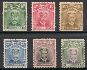 Rhodesia Stamps 1910 6 Values Mint Hinged - Picture 1 of 1