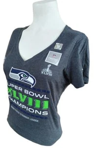 Nike Women's Seattle Seahawks Super Bowl XLVIII Champions Gray Slim Fit Shirt - Picture 1 of 3