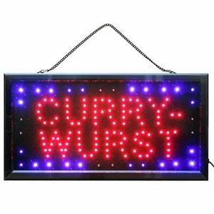 Leuchtreklame Schild CURRY-WURST Imbiss Currywurst Imbissbude Leuchtschild LED - Bild 1 von 7