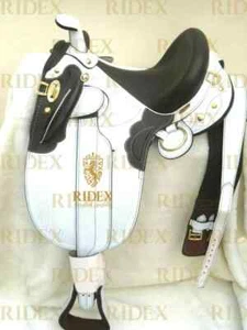 Schöner weißer Australian Stock Horse Tack Sattel aus Leder & alle Größen verfügbar. - Bild 1 von 7