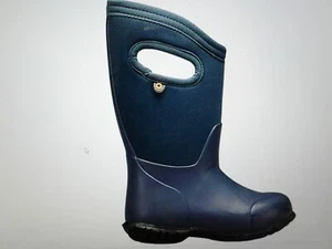 Bogs Kids York -20c Insulated Waterproof Wellington Boots Wellies Navy UK 1 - Picture 1 of 5