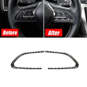 Carbon Fiber Steering Wheel Button Cover Trim For Infiniti Q50/Q60 2014-21 - Picture 1 of 7