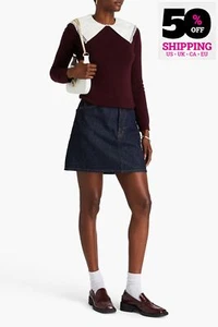 RRP €285 CLAUDIE PIERLOT Wool Pullover Jumper Size 1 / S Pleats Removable Collar - Picture 1 of 5
