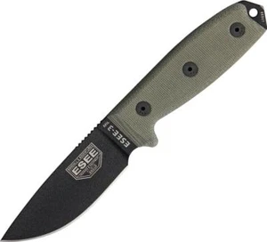 ESEE Model 3MIL Plain Edge Light Green Micarta Handle Fixed Blade Knife 3MILPB - Picture 1 of 1