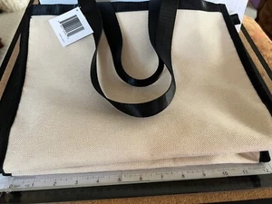 Macy’s Gift Tote Bag Cosmetic Bag 12"x10"x4" Polyester Linen Bag Zipper NEW PIC. - Picture 1 of 5