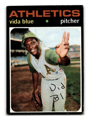 Vida Blue 1971 Topps #544 2do año Oakland Athletics vintage en muy buen estado-excelente Foto 1 de 2