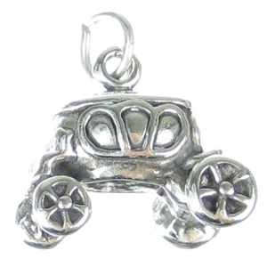 Princess Carriage Coach Sterling Silber Charm .925 x1 Hochzeitskutschen --SFP- - Bild 1 von 7