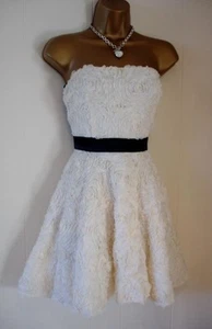 FOREVER 21 STUNNING IVORY STRAPLESS LACE FLOWER BABYDOLL DRESS SIZE M / 10 - Picture 1 of 4