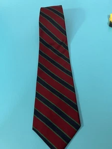 Munsingwear striped Burgundy, Navy Blue, thin Green double line tie - Picture 1 of 7