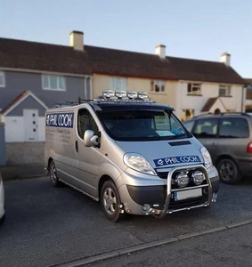 Edelstahl Seitenleisten + gelbe LEDs + Down Lights für Renault Trafic SWB 2002-2014 - Bild 1 von 7