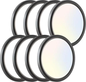 zemty 8Pack LED Ceiling Light Fixture 6.5 Inch, 12W 1200lm 6.5in-8Pack, Black - Picture 1 of 7