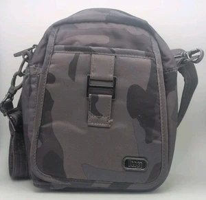 LUG CAN CAN Nylon Gray Camouflage RFID Convertible Crossbody Bag - Picture 1 of 8