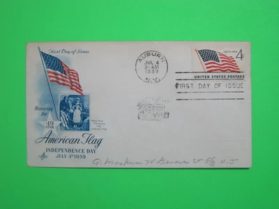 First Day Cover FDC Honoring 49 Star American Flag Independence Day Jul 4th 1959 - Image 1 of 2