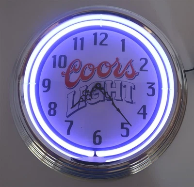 Coors Light 1998 cerveza luz de neón y reloj con nuevo movimiento de cuarzo funciona muy bien n1 Foto 1 de 4