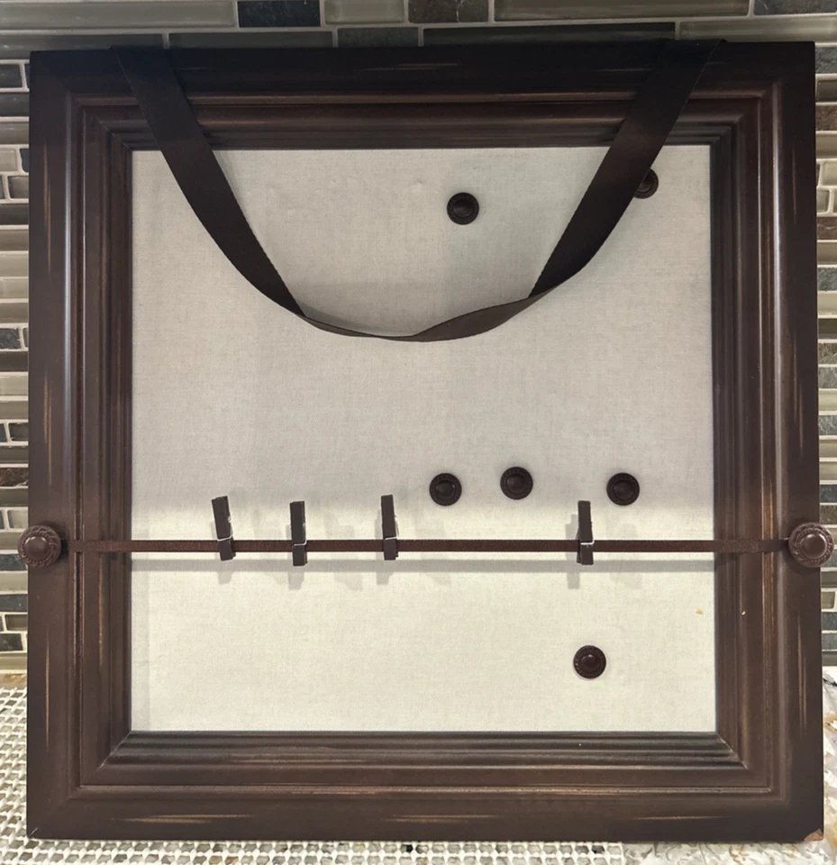 Creative Memories 18”x18” Brown Everyday Display with Magnets and Clothespins - Image 1 of 4