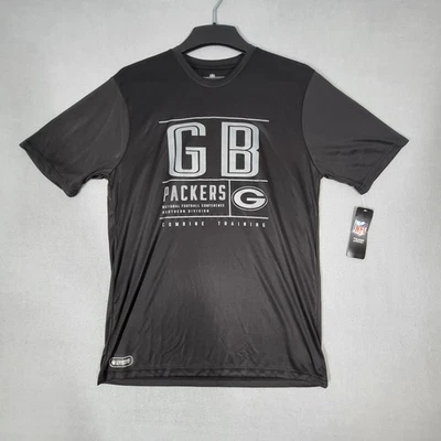 NFL T-Shirt Men's Medium Black Green Bay Packers Combine Training GB Football - Image 1 of 4