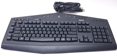 Dell AlienWARE Multimedia Black Ergonomic USB Keyboard KG900 Y-U0008-O VR4FN OEM - Image 1 of 4