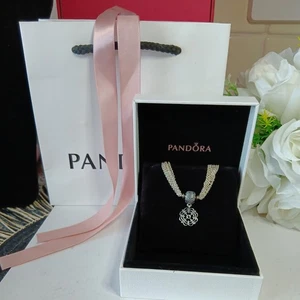  Genuine Pandora Multi-Strand Mesh One Station Clip Bracelet  19cm dangle charm - Picture 1 of 11