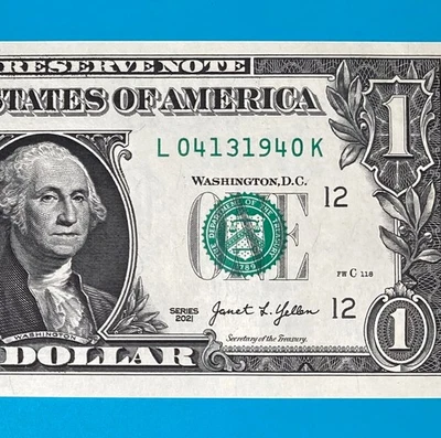 April 13, 1940 (L 04131940 K) BIRTHDAY ANNIVERSARY $1 One Dollar Bill *UNC* - Image 1 of 4