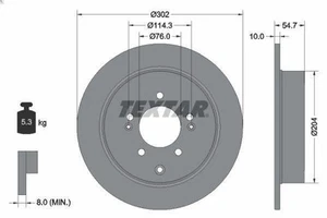 1X Brake disc TEXTAR 92294903 for HYUNDAI TUCSON (TL, TLE) 2 2015-202 - Picture 1 of 6