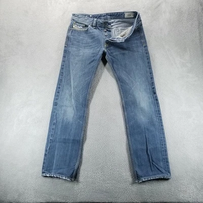 Jeans Diesel Para Hombre 32x34 Azul Viker Recto Medio Lavado Desteñido Botón Mosca Foto 1 de 4