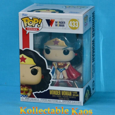Wonder Woman - Wonder Woman Classic with Cape 80th Anniversary Pop! Vinyl #433 - image 1 of 3