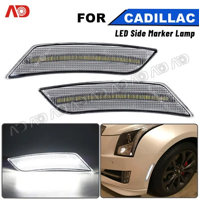 Front Bumper White LED Side Marker Light For 2013-2014 Cadillac ATS 2017-up XT5 — 第 1/4 张图片