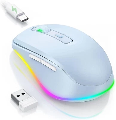 Kabellose Maus LED Wiederaufladbar mit Mausbeweger Leise 2,4G USB Funkmaus C316 - Bild 1 von 4