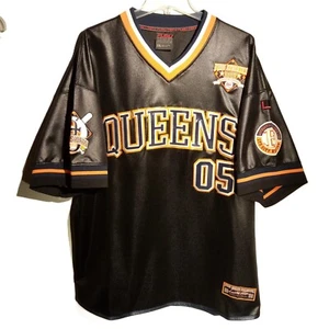 FUBU QUEENS Jersey Vintage sz XXL Black Shiny Sewn Decals Sports Ltd. Ed - Picture 1 of 14