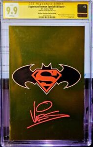 SUPERMAN BATMAN #1 SPECIAL EDITION BTC NYCC GOLD CGC ss 9.9 not 9.8 Dexter Vines