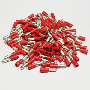 Isolierter Stecker rot Kugelklemme Stecker Klemmen Crimp elektrisch - Bild 1 von 3
