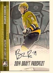 BRANDON ROBINSON 2014 LEAF IN THE GAME ITG DRAFT PROSPECTS ON CARD SILVER AUTO