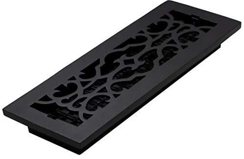 Ac414blk Victorian Floor Register 4 X 14 Cast Iron Black Cover