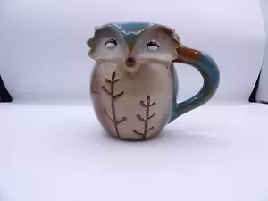 Coffee Mug, Ceramic, Gibson Glazed Stoneware Fox Shaped Blue Made in China 16 oz - Picture 1 of 3