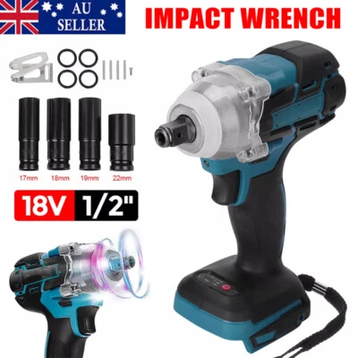1/2" Brushless Impact Wrench Driver Rattle Gun Socket Set For Makita 18V Battery - image 1 of 4