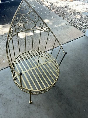 Silla princesa tocador de hierro Mid-Century Hollywood Regency Foto 1 de 4