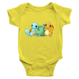 Starter Charmander Bulbasaur Squirtle Infant Baby Boy Girl Rib Bodysuit Clothes