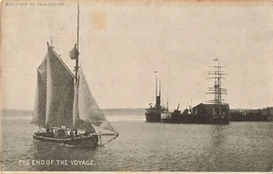 Postcard Transparent End of the Voyage Vintage Hold up to the Light Tall Ship - Bild 1 von 2