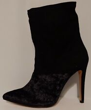 NEW!! Michael Antonio Ali Black Crush Velvet Ankle Boots 4.5" Heels Size 9M US