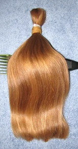 HUMAN HAIR HAIRCUT 13.5 INCH 2.7oz LONG BLONDE PONYTAIL REBORN DOLLS COSPLAY C93 - Picture 1 of 12