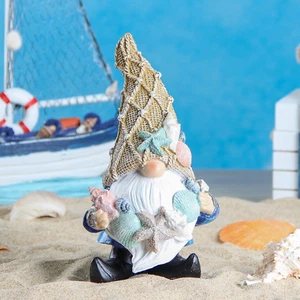 Nautical Garden Gnome Statue for Indoor & Outdoor Decor Beach-Themed Figurine - Picture 1 of 9