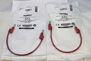Pomona LOT OF 2 B-8-2 Stack Up Banana Plug Both Ends, 8" Length, Red - Picture 1 of 4