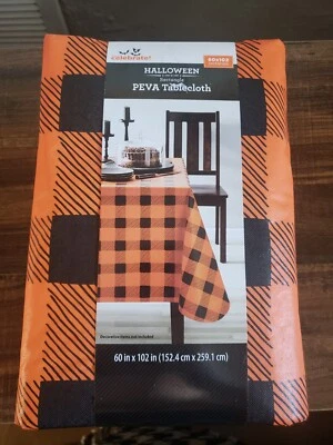 Harvest Peva Rectangle Tablecloth 60" X 102" Halloween Thanksgiving Fall Floral - Image 1 of 3