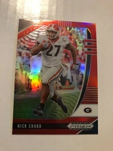 Selecciones del Draft de Panini Prizm 2020 NICK CHUBB Red Prizm Card - Imagen 1 de 1