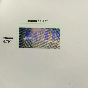 1000 hologramas a prueba de manipulaciones garantía etiqueta vacía pegatina 1.57 *0.79" sello de seguridad - Imagen 1 de 8